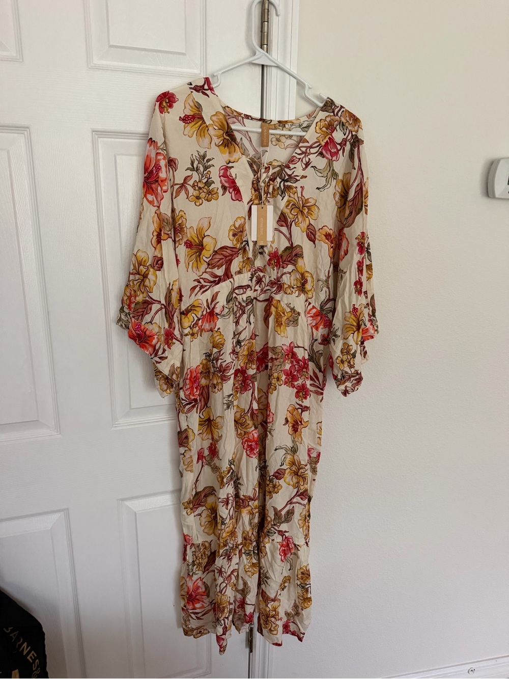 NWT ONSHORE Resort Floral Maxi Dress Kimono Sleeve One Size